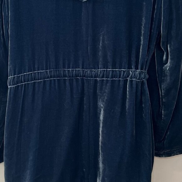 J.Jill Woman's Beautiful Teal Velvet/Valor Hooded Snap-Up Jacket Sz Med - Picture 3 of 10